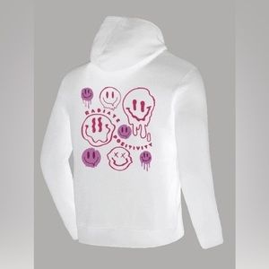 Light Pink WITH 😊 Faces Emojis Hooded Pullover